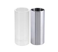 rosenice Slide Guitar 2pcs 60 mm portaobjetos de vidrio y acero inoxidable Slide tamaño mediano Bottleneck Slide para guitarra Bass
