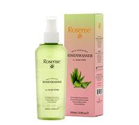 Rosense Spray de agua de rosas con aloe vera - Hidratante facial spray para limpieza facial vegano 100% natural - 200 ml