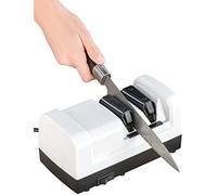 Rosenstein & Söhne Afiladores eléctricos - Afilador de cuchillo: Afilador de cuchillos de diamante profesional eléctrico, lijado grueso y fino, 60 W (Eléctrico Afilador de cuchillo)