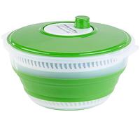 Rosenstein & Söhne Centrifugadoras para ensalada - ensaladera plegable: Escurridor de ensaladas, Manivela y alta relación de transmisión, 5 litros (centrífuga para ensalada compacta, colador)