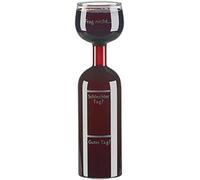 Rosenstein & Söhne Copas de vino - Copa de vino: 2en1 botella de vino y vaso XXL, Impresión, 750 ml (Copa bulboso, Botella en Forma cristal, cocina)