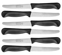 Rosenstein & Söhne Cuchillos de pan - Cuchillo para el pan: Cuchillo de desayuno con filo dentado fabricado en acero inoxidable cromado, Juego de 6 (Cuchillo de tomate, Cuchillo de merienda)