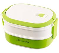 Rosenstein & Söhne HOGAR Y COCINA - Caja de almuerzo: fiambrera, 2 niveles, asa de transporte (Contenedor almacenamiento alimentos, Loncheras Con subwoofer Aficionados, Platos microondas)