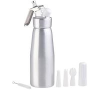 Rosenstein & Söhne HOGAR Y COCINA - spray para nata: Dispensador de crema, para nata montada, cremas, salsas, 500 ml, 3 boquillas (batidor de, sifón, cápsulas)