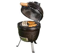 Rosenstein & Söhne kamado Grill: 2 en 1 Kamado de cerámica, Parrilla y ahumador, para Asar, cocinar y ahumar, Ø 27 cm, termómetro (cerámica Parrilla, de carbón, Barbacoa)