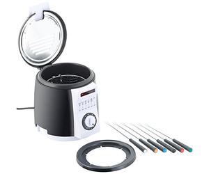 Rosenstein & Söhne Mini Freidora: Freidora de mesa compacta con juego de fondue, 0,9 litros, 840 vatios (fondue eléctrico, fondue Mini Freidoras Conjuntos, Freidoras Conjuntos)