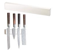 Rosenstein & Söhne Soportes para cuchillos de cocina - carril cuchillo: Imán- Barra de cuchillos, extrafuerte imán, acero inoxidable cepillado (cocina Banda magnética, Tiras de magnético)