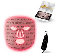 Rosental Organics LED Face Mask - Terapia de luz profesional para el envejecimiento lento, regeneración de la piel y desarrollo de colágeno, terapia de luz roja para el hogar