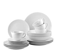 Rosenthal 11770 - 800001 - 28519 Malla Juego de 20 Piezas, 4 Unidades, Plato Hondo (21 cm, Plano 21 cm/27 cm), - Taza de 2 Piezas, Color Blanco