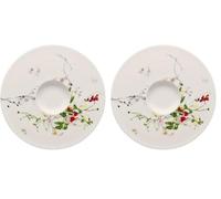 Rosenthal Brillance Fleurs Sauvages Platillo para Taza de Té o Cappuccino, Porcelana De Hueso, Multicolor, 17x9x17 cm (Paquete de 2)