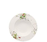 Rosenthal Brillance Fleurs Sauvages Plato Hondo con ala, Porcelana De Hueso, Multicolor, 24x24x2 cm