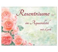 Rosenträume im Aquarellstil (Wandkalender 2027 DIN A3 quer), CALVENDO Monatskale