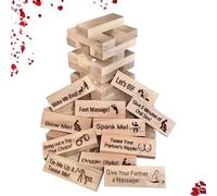 RoserRose Juego De 48 Bloques De Madera para Parejas, Juego De Torre De Lujuria, Juego De Torre De Lujuria, Regalo Íntimo para Parejas Aniversario/Noche de Bodas - Desafíos Calientes y Románticos