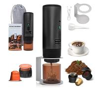 RoserRose Máquina de Café Portátil, Cafetera Capsulas - Inalámbrica y Auto-Calentadora - Con Batería 7800mAh, Función de Carga USB-C y Presión de 20 Bar - Compatible con NS/DG/Café Molido (Negro)