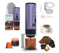 RoserRose Máquina de Café Portátil, Cafetera Capsulas - Inalámbrica y Auto-Calentadora - Con Batería 7800mAh, Función de Carga USB-C y Presión de 20 Bar - Compatible con NS/DG/Café Molido (Morado)