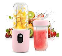 RoserRose Mini Licuadora Portátil, 500ml, 6 Cuchillas de Acero Inoxidable, Batidora Recargable para Jugos y Batidos (Rosa)