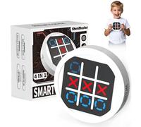 RoserRose Tres En Raya Electronico, Juego De Mesa Tic-TAC-Toe 4 En 1, Regalos Cumpleaños Niños Colegio, Juego De Puzzle Digital ElectróNico, Juego Familiar PortáTil (Blanco)