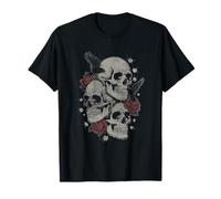 Roses and Skulls Elder EMO Grunge Punk Graphic Goth Gothic Camiseta