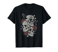 Roses and Skulls Elder EMO Grunge Punk Graphic Goth Gothic Camiseta