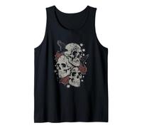 Roses and Skulls Elder EMO Grunge Punk Graphic Goth Gothic Camiseta sin Mangas