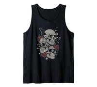 Roses and Skulls Elder EMO Grunge Punk Graphic Goth Gothic Camiseta sin Mangas