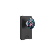 Roses Butterfly Stained Art Effect Stain Pink Blue Floral PopSockets PopWallet para MagSafe