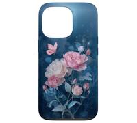 Roses Butterfly Stained Art Effect Stain Pink Blue Trans Carcasa para iPhone 13 Pro