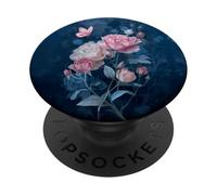 Roses Butterfly Stained Art Effect Stain Pink Blue Trans PopSockets PopGrip Adhesivo