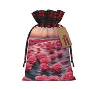 Roses By The Sea Holiday - Bolsa con cordón estampada para fiestas, bodas y festivales, poliéster ligero