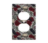 Roses - Cubiertas dúplex para pared, diseño gótico vintage de cuervos, calaveras, Halloween, plástico, tamaño estándar, decorativo, para sala de estar, dormitorio, decoración de oficina en casa