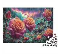 Roses_Flowers_in_The_Rain_with_dewdrops_on_Them_Through_a_gla_800b4635-e3f1-41bf-a3d7-0b1e21599eaa_4 Puzzle 1000 Piezas Desafiante - Rompecabezas, Adultos, Decoración del Hogar 52x38cm/1000pcs