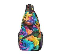 Roses Flowers Red Tulip Sling Bag, Mochila de Hombro Paquete de Pecho Causal Crossbody Daypack para Mujeres Hombres Senderismo Viajes
