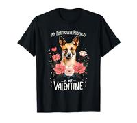 Roses Flowers Valentine's Day Portuguese Podengo Valentines Camiseta