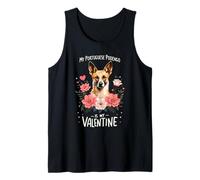 Roses Flowers Valentine's Day Portuguese Podengo Valentines Camiseta sin Mangas
