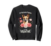 Roses Flowers Valentine's Day Portuguese Podengo Valentines Sudadera