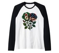 Roses Half American Half Mexican USA México Bandera Camiseta Manga Raglan