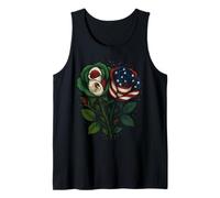 Roses Half American Half Mexican USA México Bandera Camiseta sin Mangas