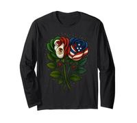 Roses Half American Half Mexican USA México Bandera Manga Larga