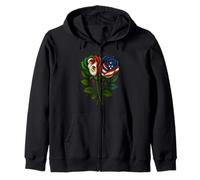 Roses Half American Half Mexican USA México Bandera Sudadera con Capucha