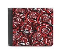 Roses in Black White - Cartera plegable para hombre, diseño de billetera delgada y tarjetero