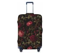 Roses in Deep Crimson y Black - Fundas elásticas para equipaje de viaje, a prueba de polvo, resistente a los arañazos, protector de maleta de 22 a 24 pulgadas