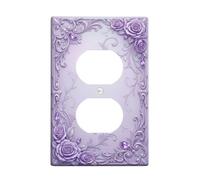 Roses - Placa de pared dúplex, elegantes espirales florales con gemas de plástico, tamaño estándar, doble toma de corriente, para dormitorio, baño, cocina, entrada, decoración