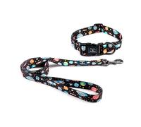 Roses&Poetry Collares y Correas para Perros Medianos,Correa Colorida y Collares Ajustable para Perros Personalizados Caminar Corriendo(Estrella-M