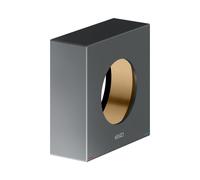 Roseta de prolongación KEUCO para mezclador monomando empotrado, forma de roseta cuadrada, 59551130382, Color: Negro cromo cepillado