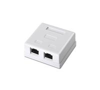 Roseta de superficie AISENS A139-0304 Cat6 FTP 2 x RJ45 Blindada Blanco RoHS