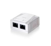 Roseta de Superficie CAT 6 UTP - 2 Puertos RJ45 Hembra Beige