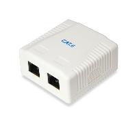 ROSETA DE SUPERFICIE CATEGORIA 6 2 HEMBRAS RJ45 COLOR BLANCO 235214