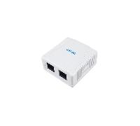 Equip Roseta de superficie 235216 - Cat.6A 2 puertos RJ45 hembra Blanco