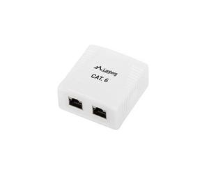 Roseta lanberg de superficie cat.6 ftp 2x toma rj45 blanco