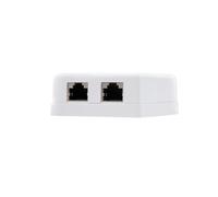NanoCable 10.21.1102 - Roseta de superficie RJ45 con 2 toma de conexión Cat.5E FTP, blanco